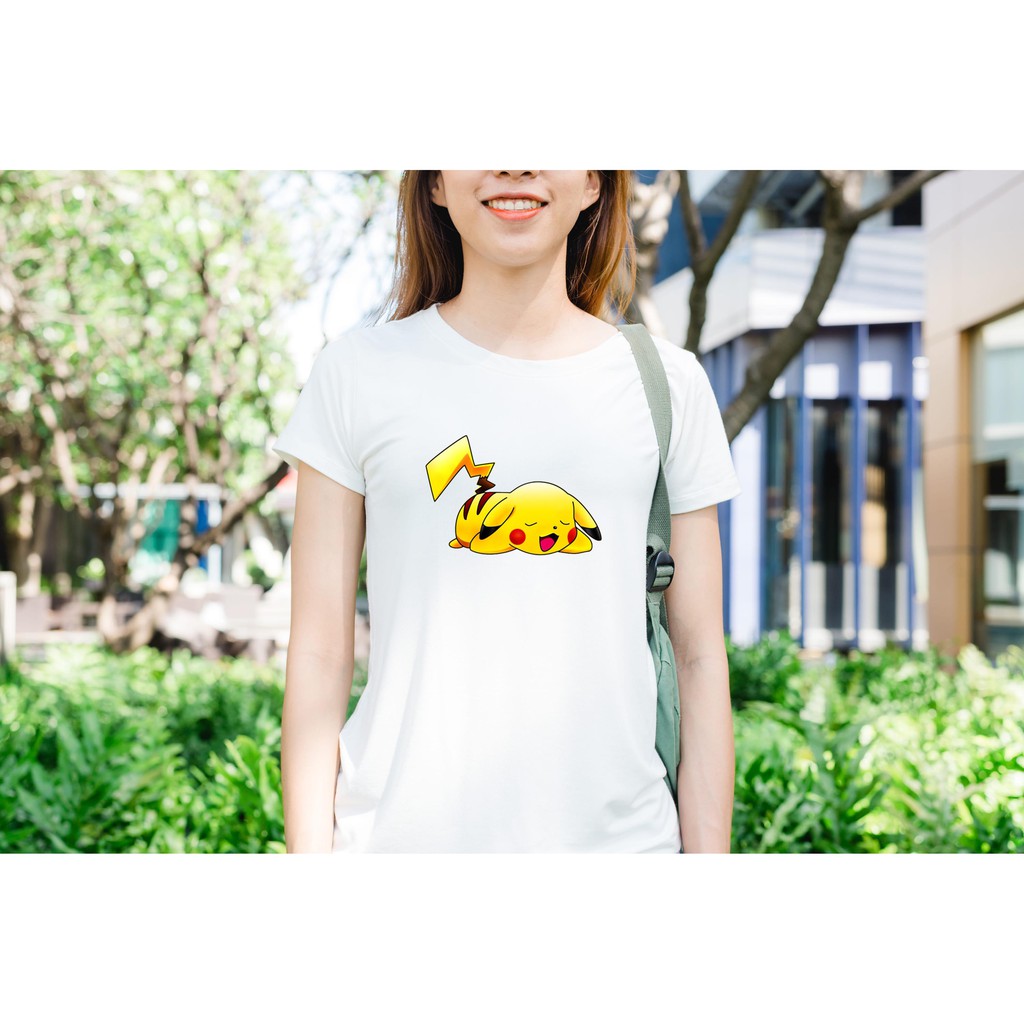 Áo thun in hình pikachu ngủ