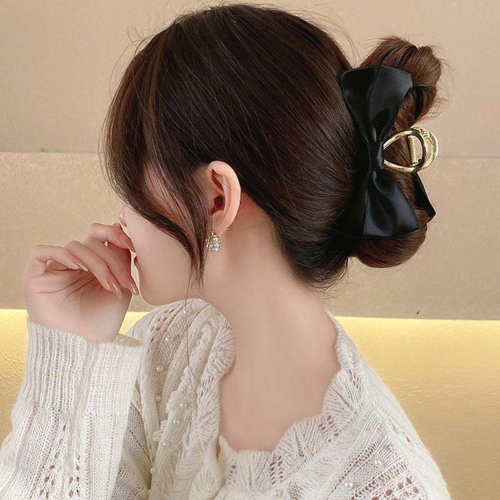 NICKOLAS Kẹp Tóc Kim Loại Hình Nơ Sau Lưng Phong Cách Vintage Thanh Lịch Cho Nữ