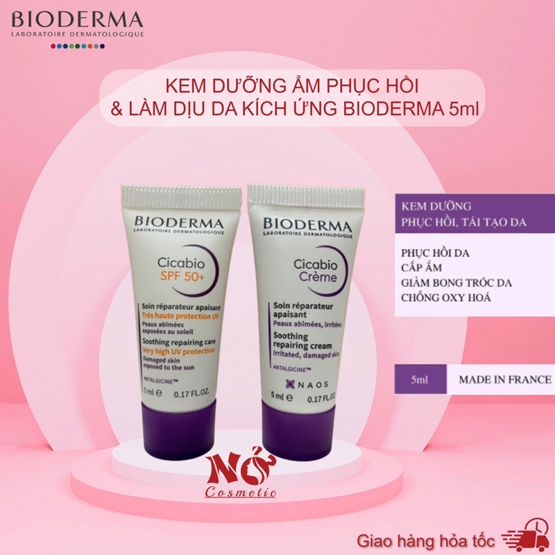 Bioderma Cicabio Creme Phục Hồi Và Làm Dịu Da Bị Kích Ứng Kem dưỡng Bioderma 5ml Sample minisize