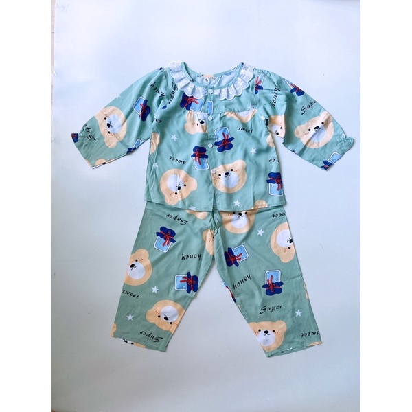 BỘ TOLE BÉ GÁI TAY DÀI QUẦN DÀI CÀI NÚT 9-35kg