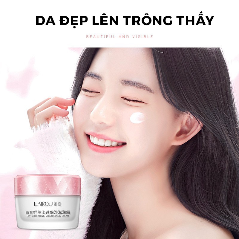 Kem Dưỡng Da Cream Cấp Ẩm Trắng Da Giúp Sáng Mịn Trẻ Hóa Làn Da Laikou Chiếu Suất Hoa Anh Đào Zentop