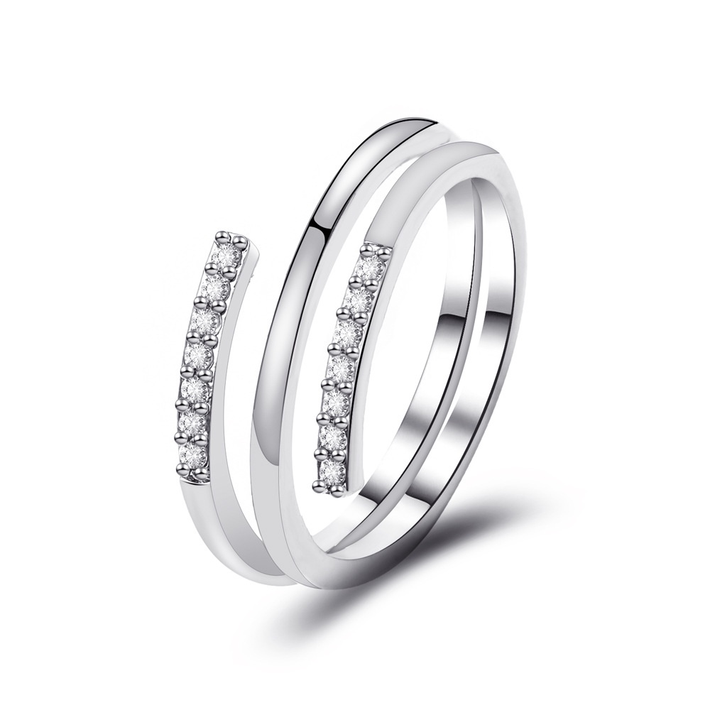 Nhẫn Đeo Tay Kim Loại Nhiều Lớp Đính Đá Thời Trang Cho Nữ