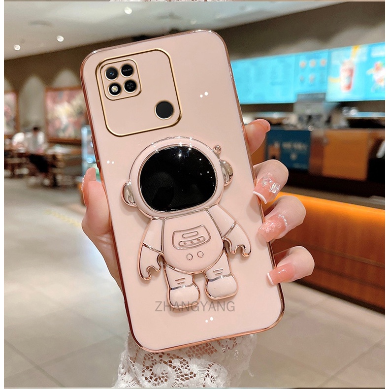 ốp lưng Redmi 10c Redmi 10 prime TPU Mạ điện 3D Phi hành gia có chân đế ốp điện thoại Redmi 10c Redmi 10 prime