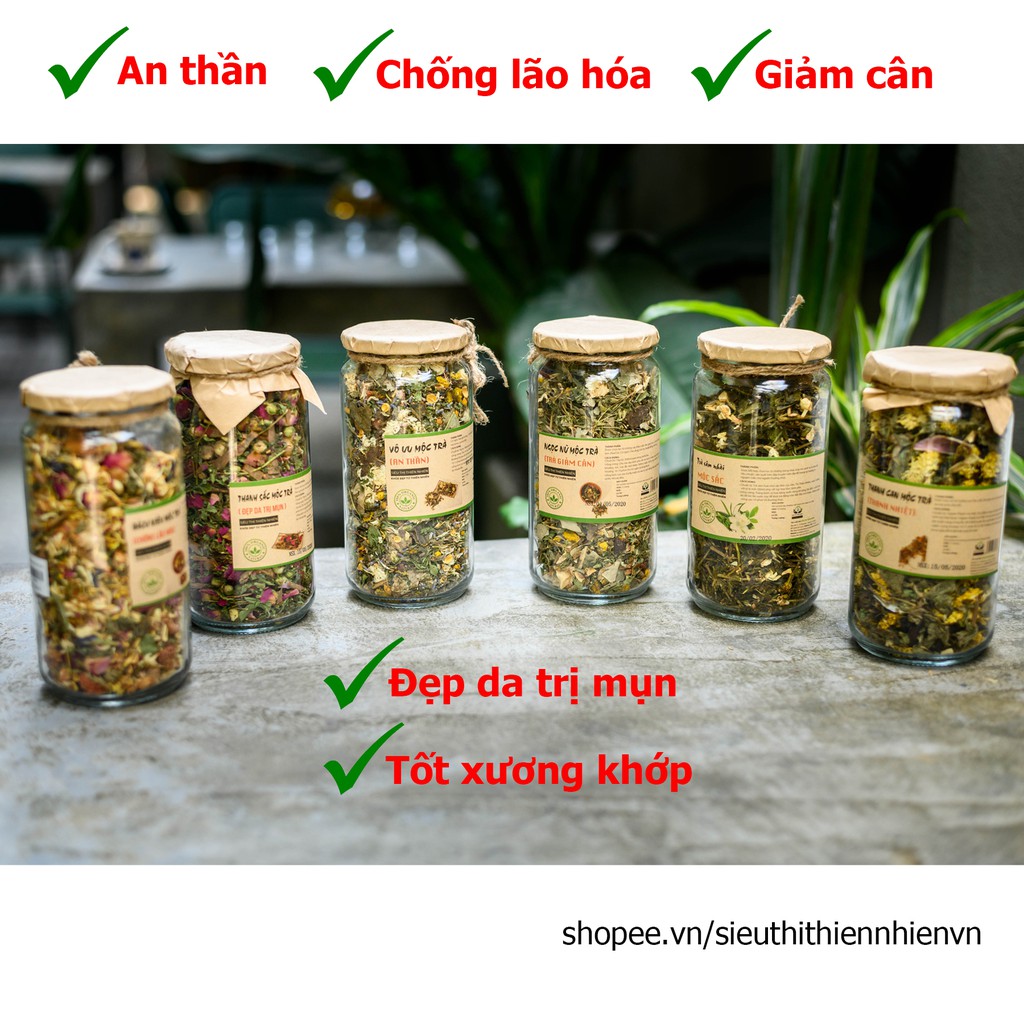 Trà hoa công thức Mộc Sắc cao cấp, giảm cân, thanh nhiệt, chống lão hóa, đẹp da trị mụn, an thần, xương khớp