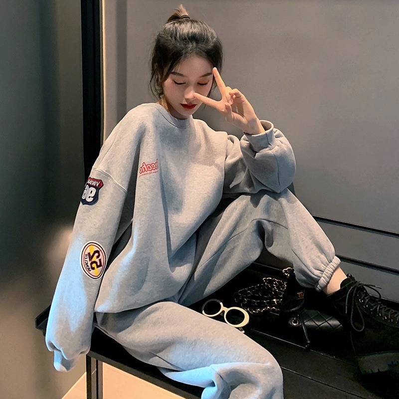 [HTSHOP]-Bộ đồ thể thao nữ mùa thu 2022 phong cách đường phố HQ dáng rộng