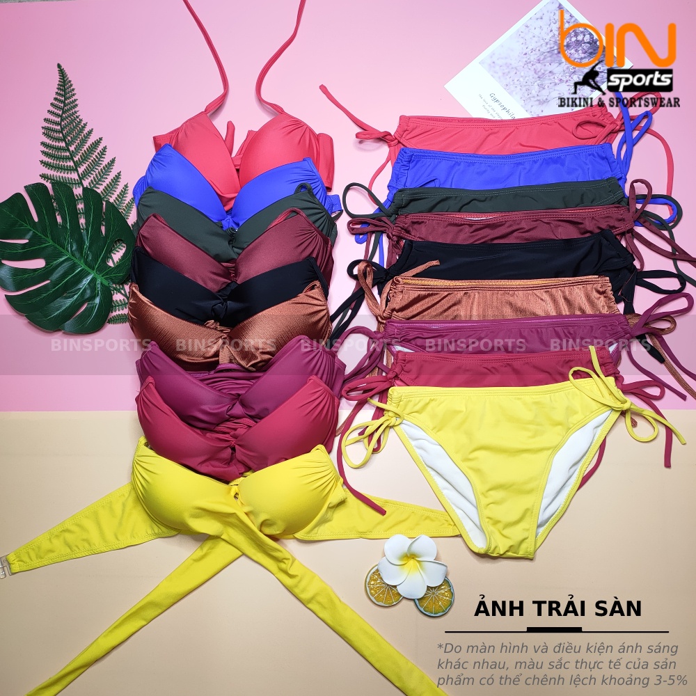 Bikini Nữ Hai Mảnh Quần Tam Giác Khóa Cài Freesize Bin Sports BHV031