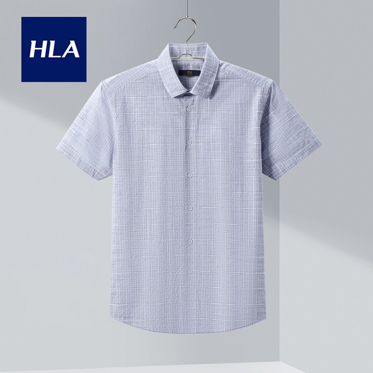 Áo Sơ Mi Nam Ngắn Tay HLA Fashion Pattern Short Sleeve Casual Shirt