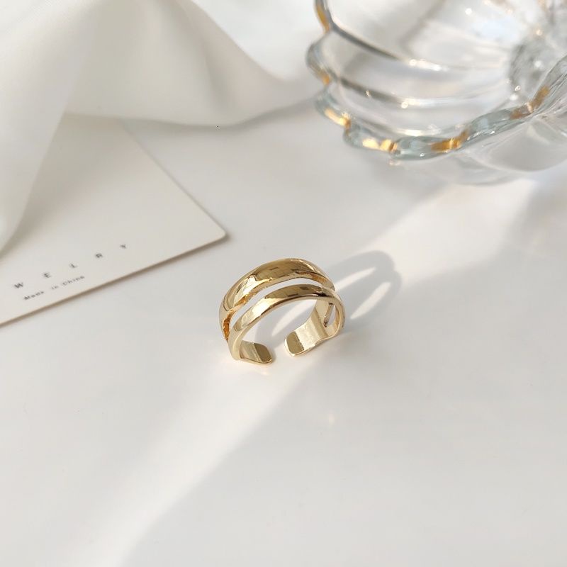 Nhẫn Hở Hình Gợn Sóng Đơn Giản Thời Trang