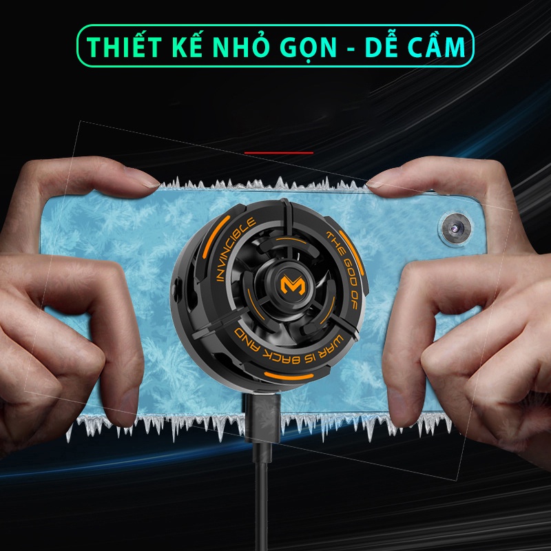 Quạt tản nhiệt điện thoại sò lạnh MEMO CX02 nam châm từ tính gaming đèn led RGB dùng được tablet chơi game mobile