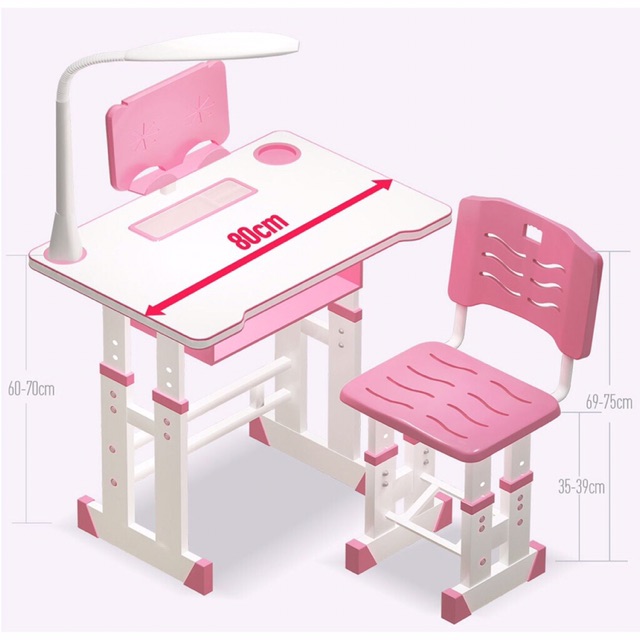 Hàng có sẵn Bàn học thông minh chống gù lưng chống cận thị điều chỉnh độ cao kèm đèn Led màu xanh gồm bàn+ ghế+ đèn | BigBuy360 - bigbuy360.vn