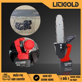 Máy cưa xích cầm tay dùng pin thương hiệu kason - pin 10 cell, lam xích 12inch - litigold