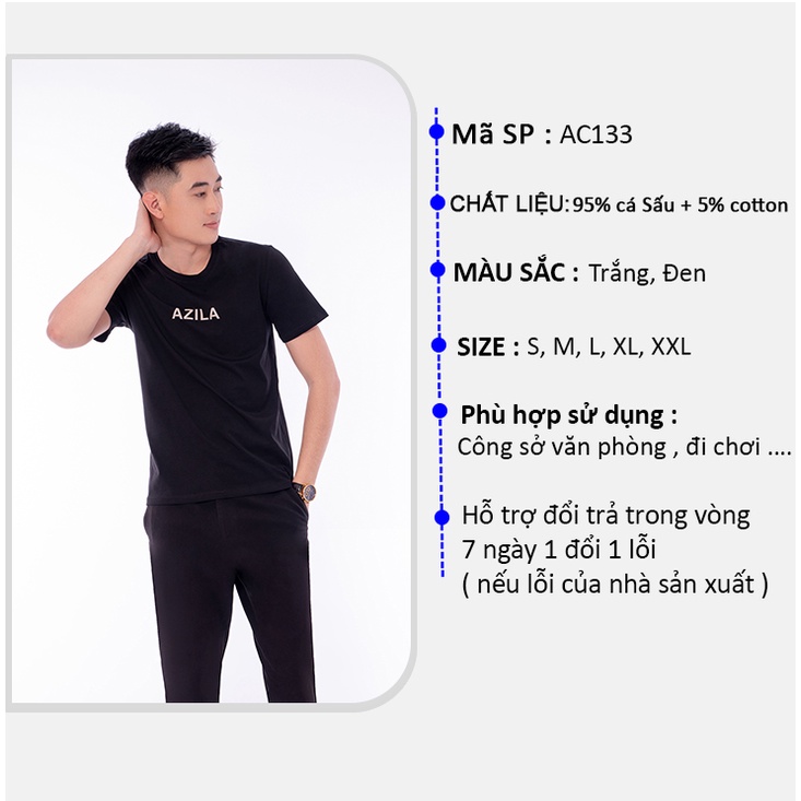 Áo phông nam nữ logo AZILA tshirt cotton USA