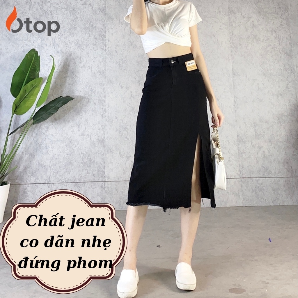Váy jean xẻ dài cạp cao MUỐI CvJeanXe P0A/K2