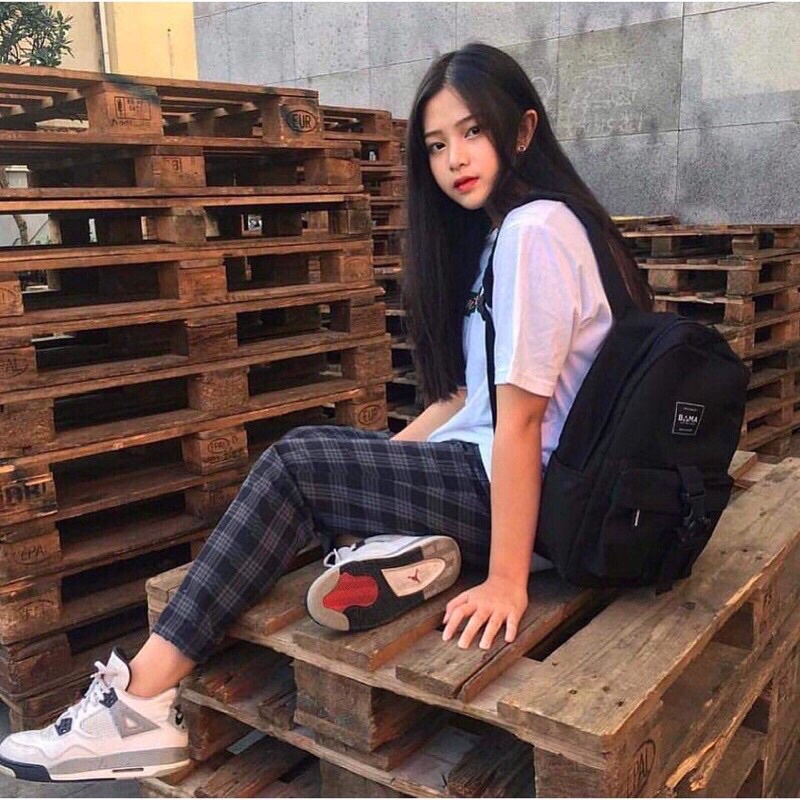 Quần Baggy Kẻ Caro Ống Suông Nam Nữ Ulzzang