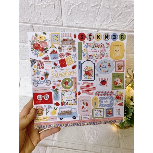 Sticker theo tờ trang trí love box , khung ảnh 3D ,Scrapbook chủ đề Happy và Happy Brithday không dán decal