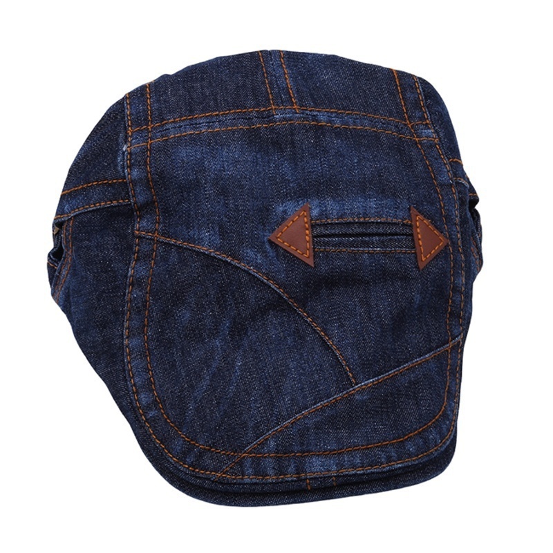 The latest fashion men's and women's modified senior denim casual short sleeve autumn and winter adjustable beret