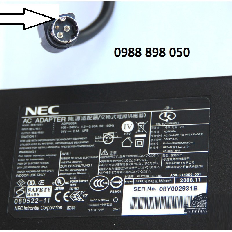 Adapter NEC 24V 2.1A dùng cho máy in hóa đơn bill