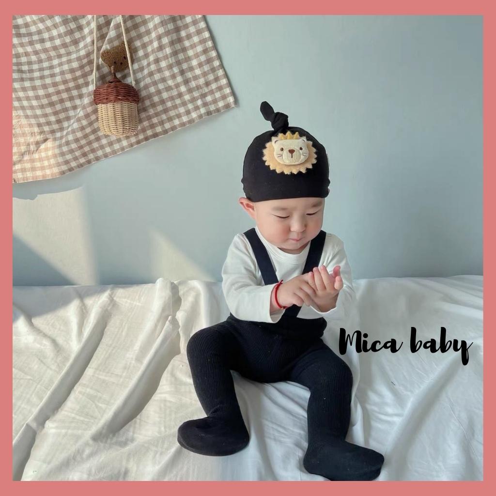 Mũ cotton thắt nút hình thú đáng yêu cho bé từ 5-9kg MD27 Mica baby
