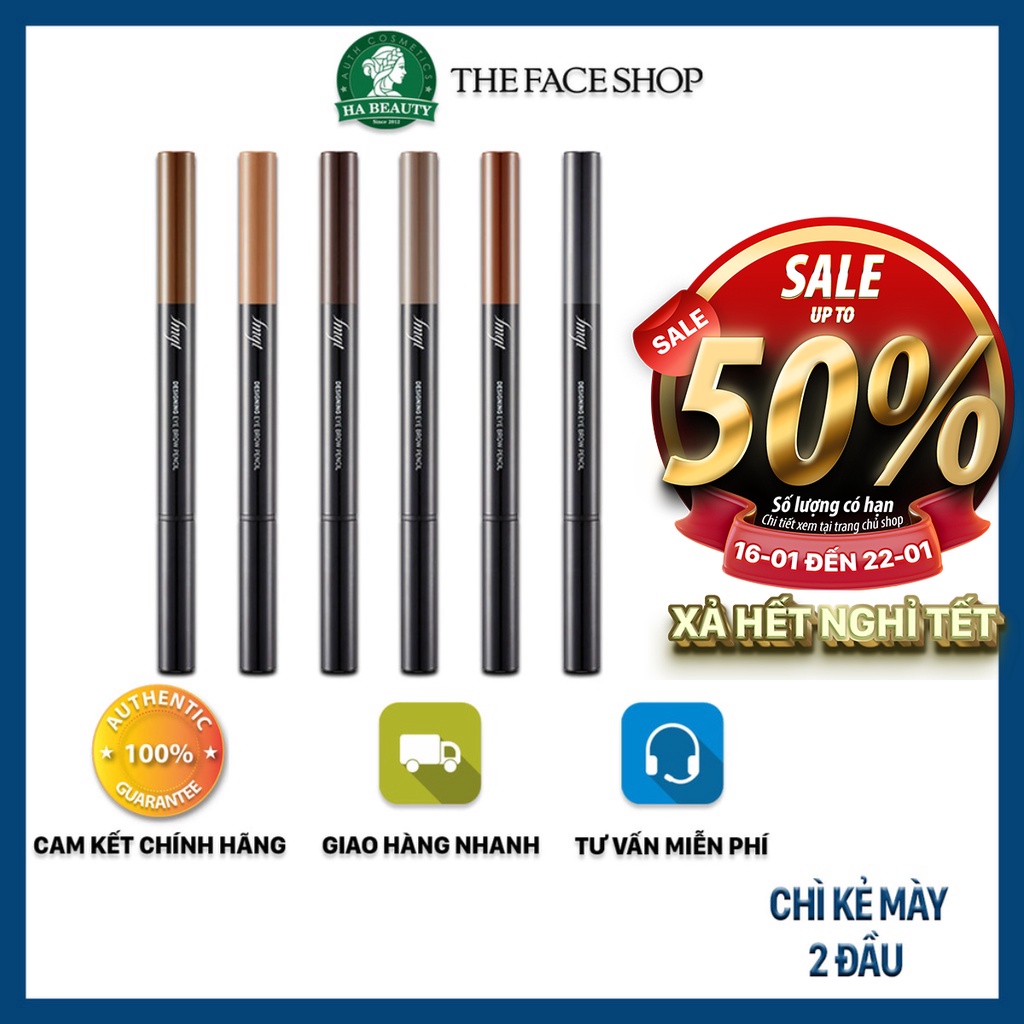 Chì kẻ mày trang điểm chân mày lông mày The Face Shop fmgt Designing Eyebrow Pencil 0.25g