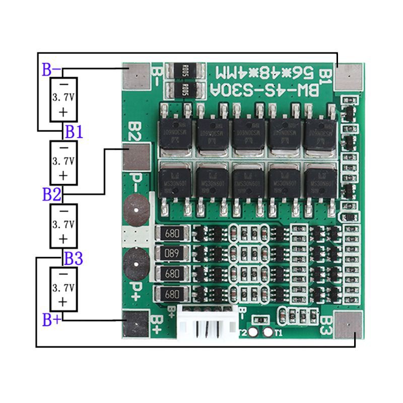 Bảng Mạch Bảo Vệ Pin Bonjour 4s 30a 12.8v W / Balance 3.2v Lifepo4 Life 18650 Bms