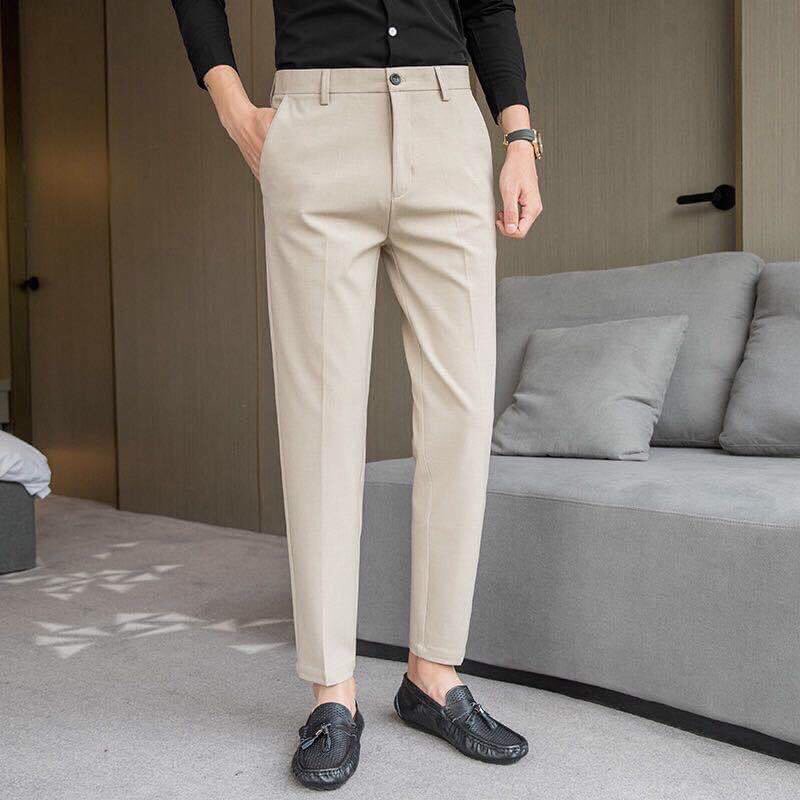 HÀNG MỚI VỀ quần âu nam màu trắng kem phong cách Hàn quốc chất vải tuyết mưa dày dặn mát mịn co giãn 4 chiều BAO LỖI | BigBuy360 - bigbuy360.vn