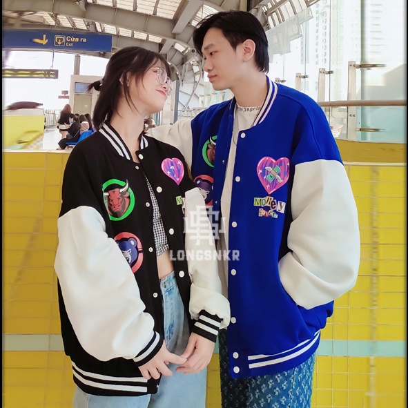 _ Áo khoác Varsity Money Lover họa tiết Longsnkr chất nỉ giữ nhiệt và thoáng - Bomber /Vars