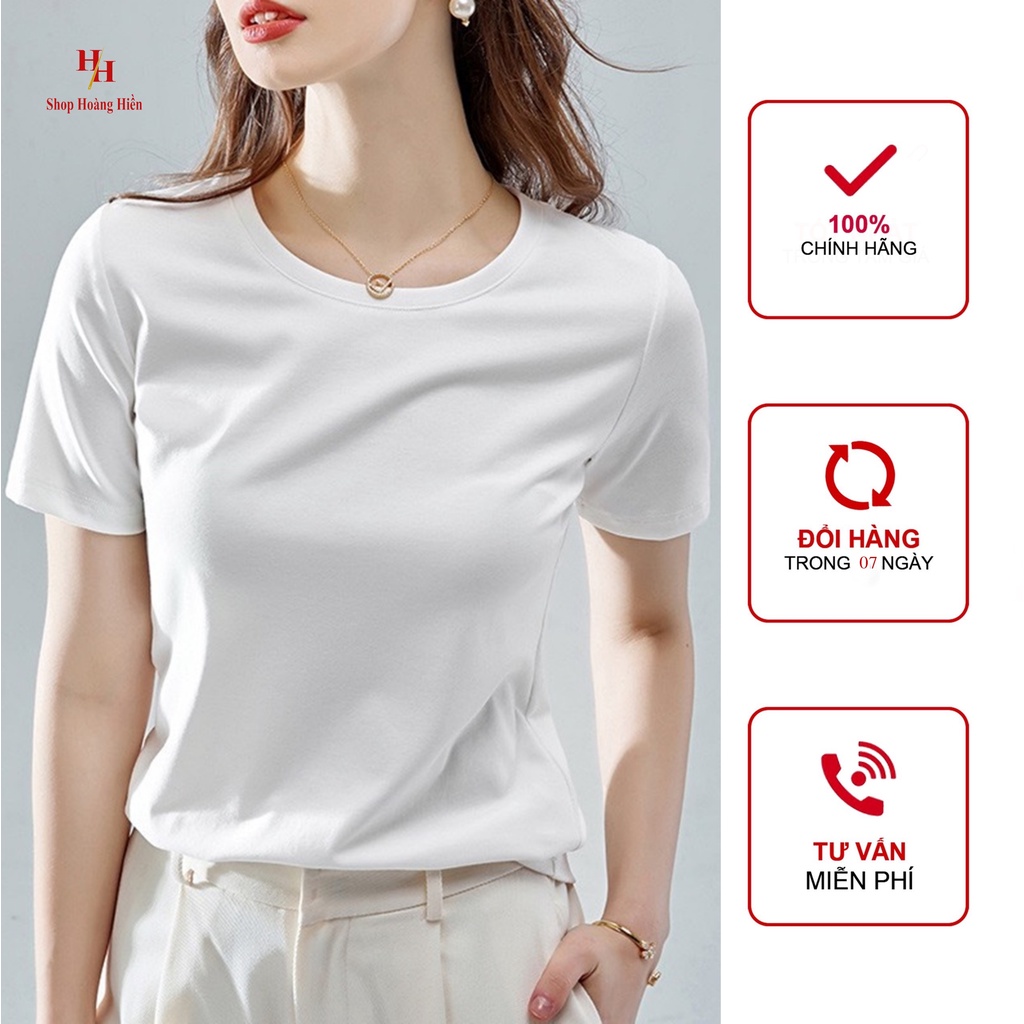 Áo thun nữ cổ tròn. Áo phông nữ chất cotton 100%. Thời trang HIFA Shop Hoàng Hiền MS: AU03