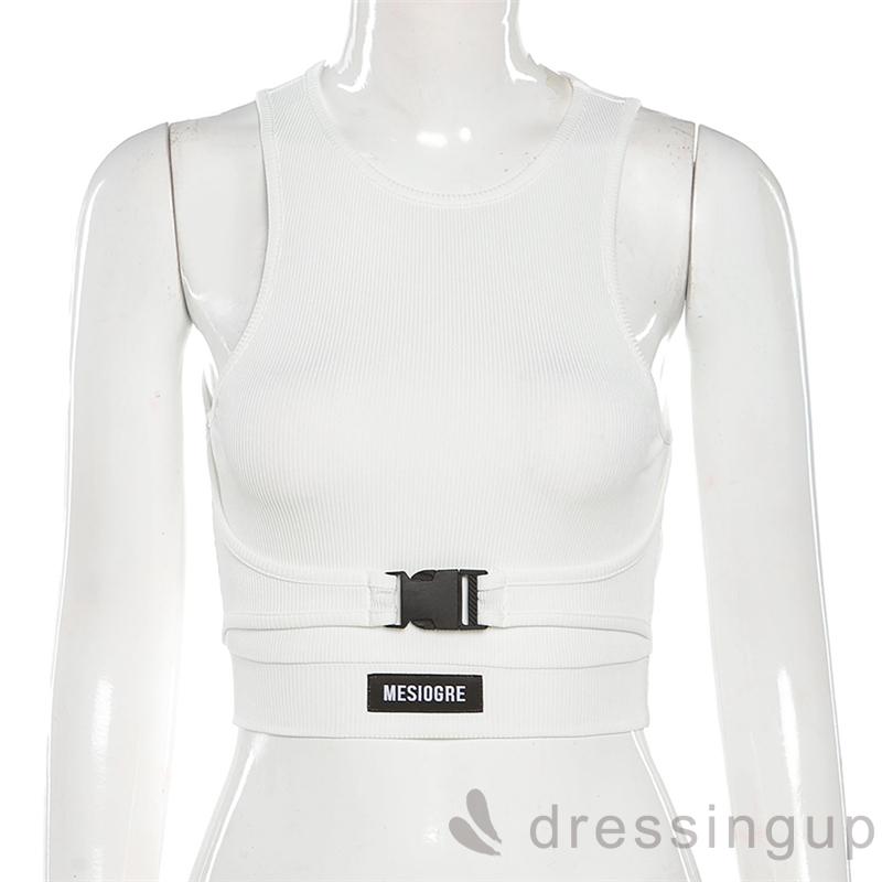 Áo Crop Top Cổ Tròn Không Tay In Chữ Cho Nữ | BigBuy360 - bigbuy360.vn