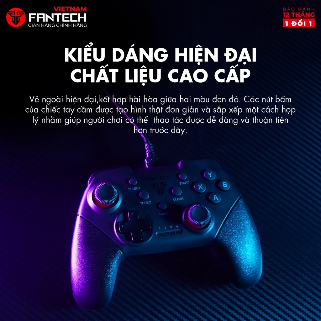 Tay Cầm Chơi Game Có Dây FANTECH SHOOTER II GP13 Có Rung 19 Nút Chân Cắm USB Tương Thích Rộng -  Phân Phối Chính Hãng