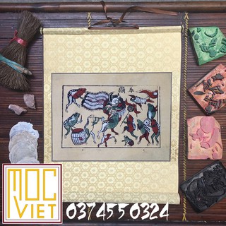 Tranh Đông Hồ Cóc múa lân