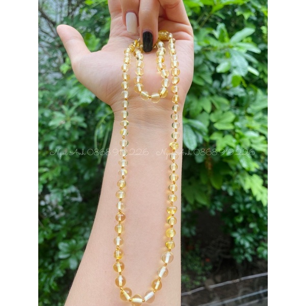 VÒNG Amber ho_phach Pháp màu vàng chanh_Thiên nhiên 100%