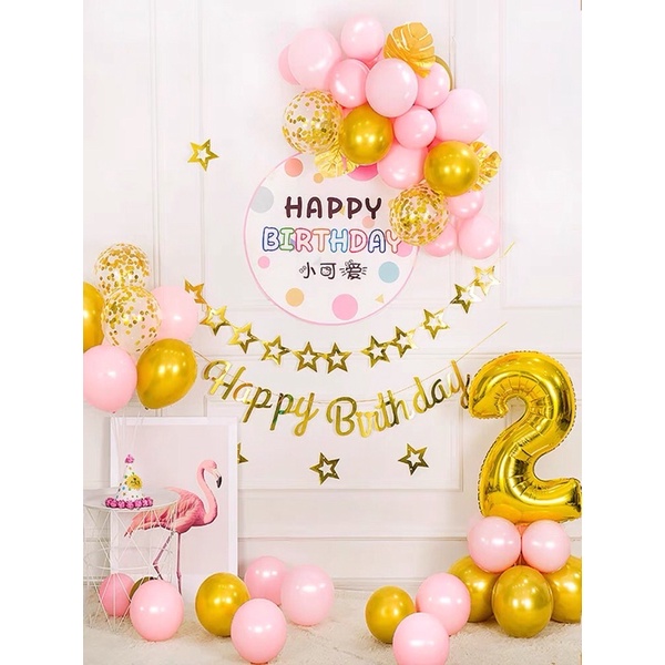Set Bóng Kèm Backrop Thiết kế Tên Sinh Nhật Hàn Quốc Người lớn hoặc trẻ em điều thích hợp hết nhen cưng lắm luôn