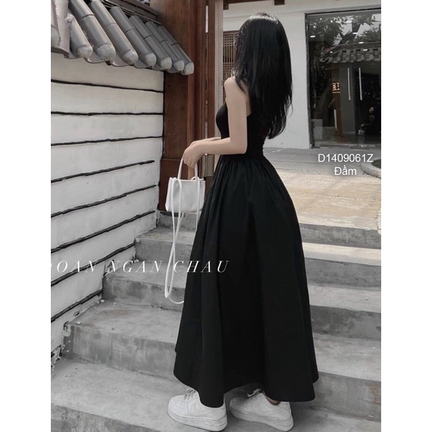 Đầm maxi dài cổ tròn sát nách CƯNG TT1409