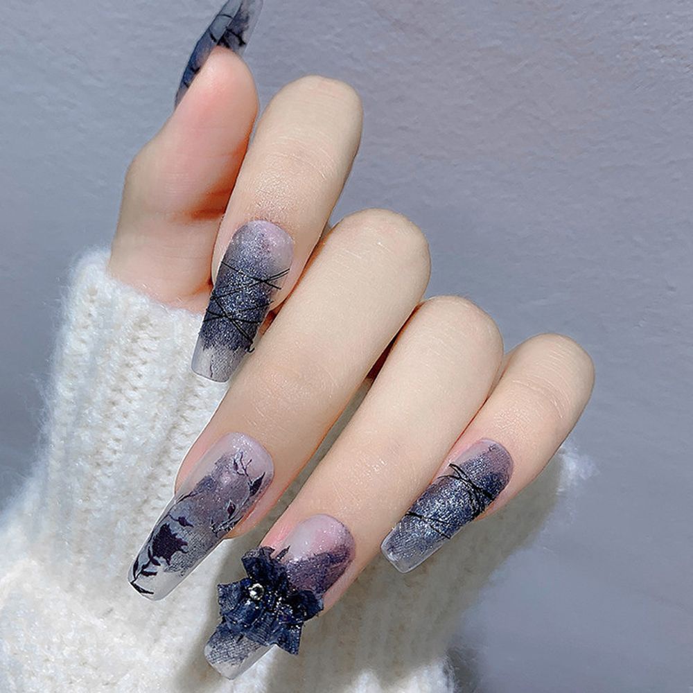 [Hàng mới về] Tờ miếng dán trang trí móng tay nghệ thuật thiết kế hoa hồng phong cách retro thời trang