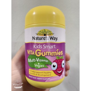 Kẹo dẻo Kids Smart Vita Gummies Multi Vitamin & Vegies NTW, 60 viên, bổ sung vitamin và rau quả