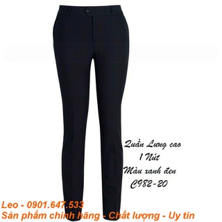 Quần tây Thái Hòa lưng cao 1 NÚT màu xanh đen C982-20