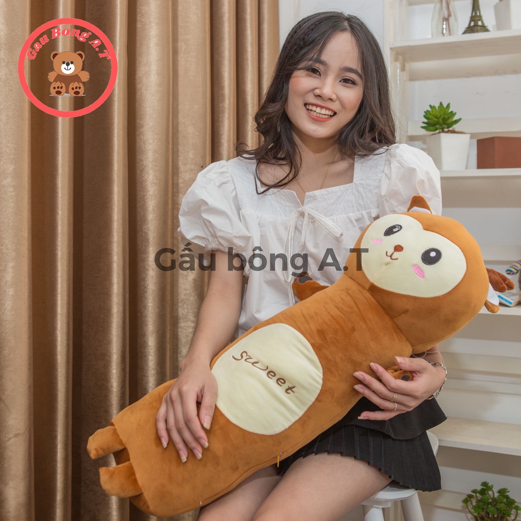 Gấu Bông, Thú Nhồi Bông, Gối Ôm Mặt Thú đáng yêu, siêu mềm mại vải miniso co giãn 4 chiều