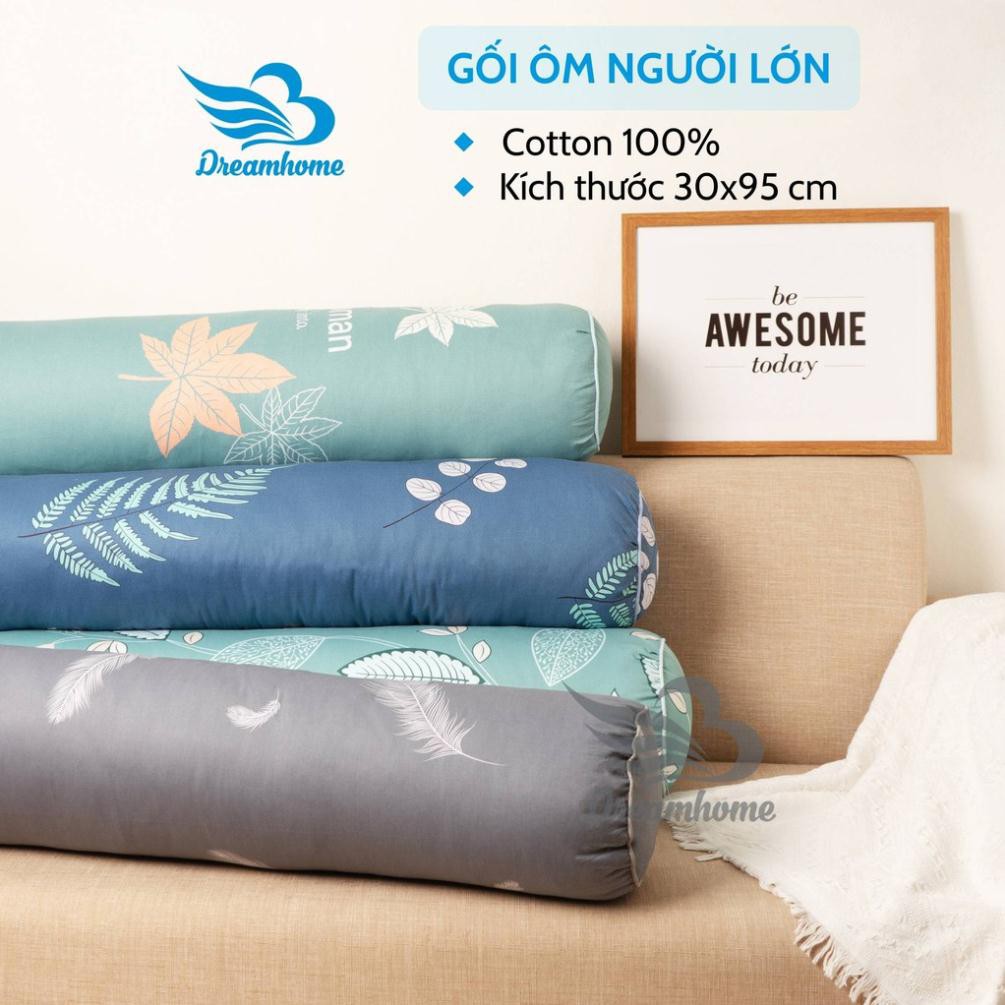 Gối ôm cotton 100% dài 95cm khóa kéo, gối ôm hình thú cho bé ôm ngủ dài đẹp DREAMHOME