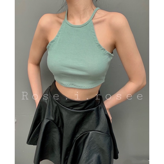 Áo yếm gân Croptop