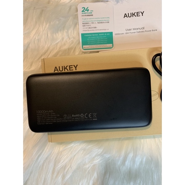 Sạc dự phòng Aukey PB-N73S 10.000mAh  Slim siêu mỏng, sạc nhanh PD và QC 3.0 max 18w