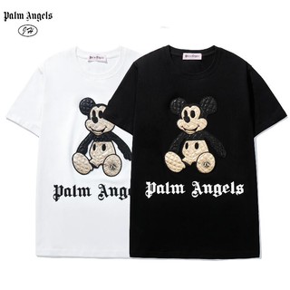 Áo Thun Tay Ngắn Cotton In Hình Gấu Và Chữ Palm Angels Cá Tính
