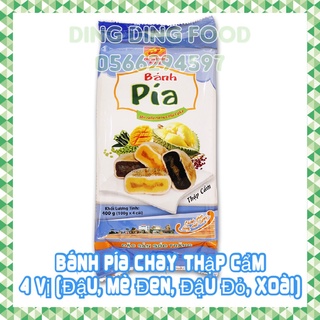 [COMBO 2 BỊCH] Bánh Pía Chay Thập Cẩm 4 Vị 400g [1 TÚI 4 BÁNH] Tân Huê Viên (Mè Đen, Xoài, Đậu Xanh, Đậu Đỏ) - DING DING