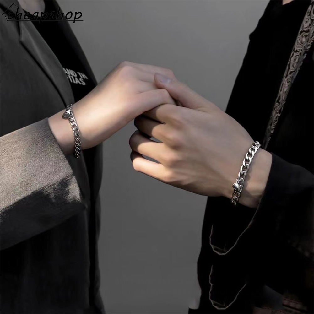 iF YOU Vòng đeo tay   màu bạc thời trang Hàn Quốc cho cặp đôi