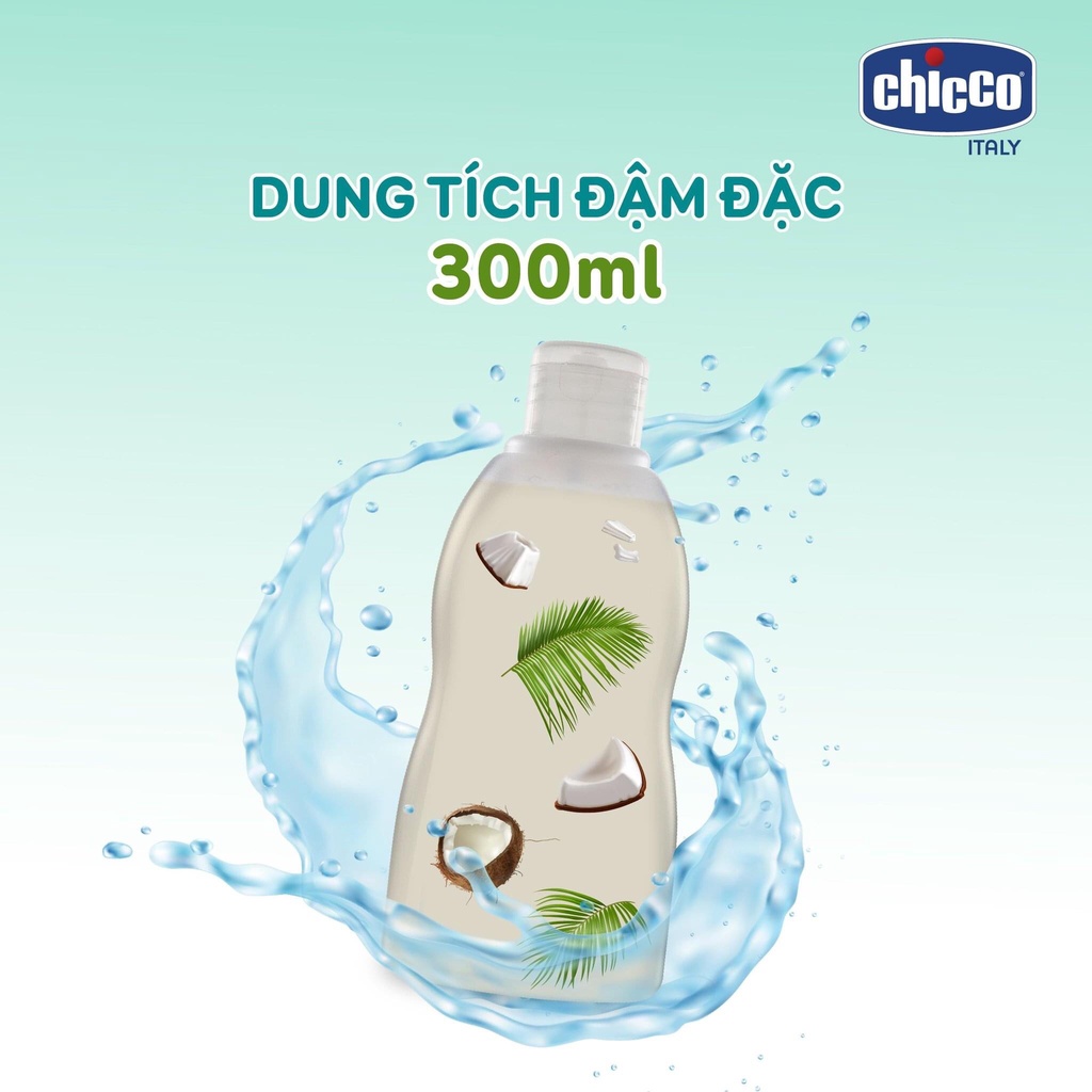 Gel dầu dừa Chicco nhập khẩu từ Ý rửa vệ sinh bình sữa diệt vi khuẩn hiệu quả an toàn cho da nhạy cảm mẹ và bé 300ML