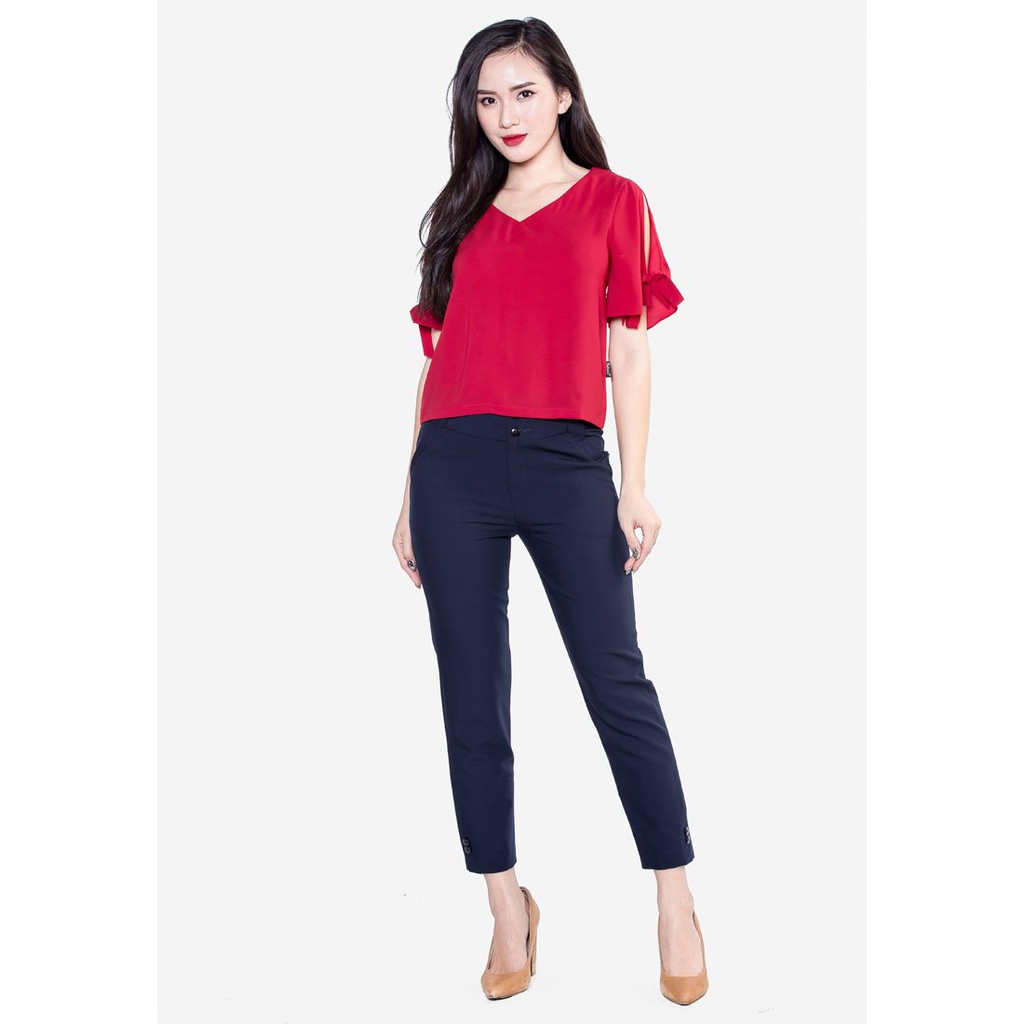 Quần ngố dài tím than đỉa liền túi The One Fashion QL176TT5