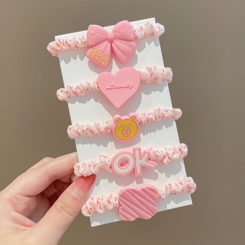 Dây Buộc Tóc Cao Su Co Giãn Không Đau Kiểu Hoạt Hình Phong Cách Hàn Quốc Dễ Thương Cho Nữ