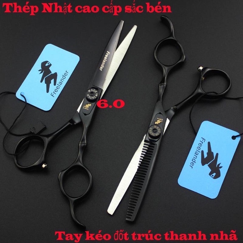 Bộ 2 Kéo Cắt Tóc FR VQ1 Nhật Bản 6inch Tặng Lược Tony&amp;Guy Chịu Nhiệt Cao Cấp