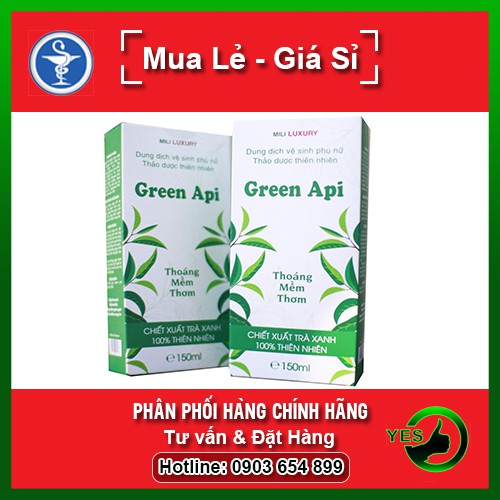 Dung Dịch Vệ Sinh Phụ Nữ GREEN API - Giúp Làm Sạch, Khử Mùi Hôi (Chai 150ml)