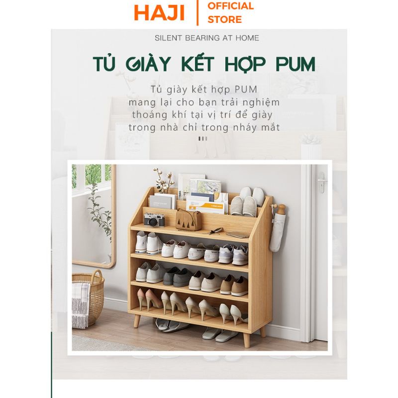 Tủ giày gỗ HAJI thoáng khí chống ẩm sức chứa 22 đôi giày không làm mất form A160
