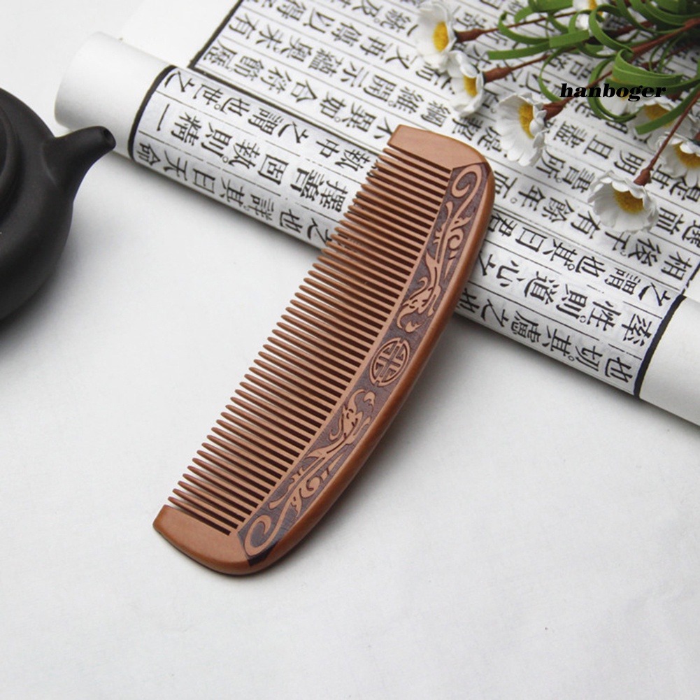 Lược Gỗ Đào Chải Tóc Massage Chống Tĩnh Điện